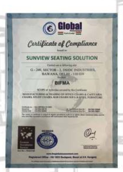 BIFMA certificate of compliance
